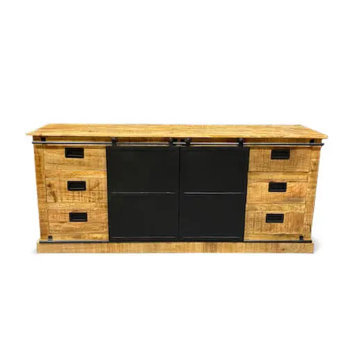 Buffet Cabinet Iron Mango Wood - Einzigartige Designs Aufbewahrungsschränke