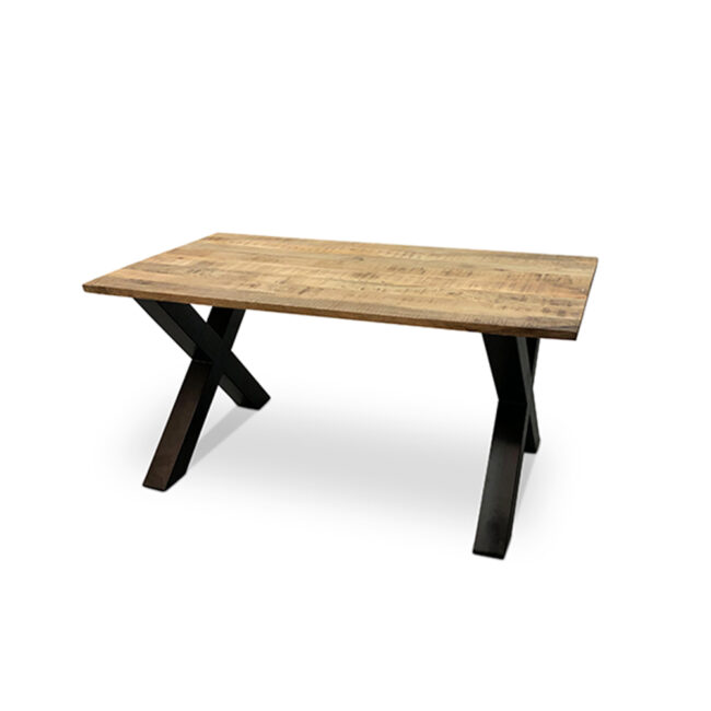 Eettafel Iron - Mangohout - Rechthoek - X-poot - 180 cm - WGXL Collection
