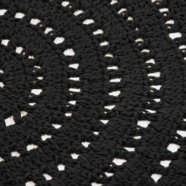 LABEL51 Vloerkleed Knitted - Zwart - Katoen - 150x150 cm - SH-24.019