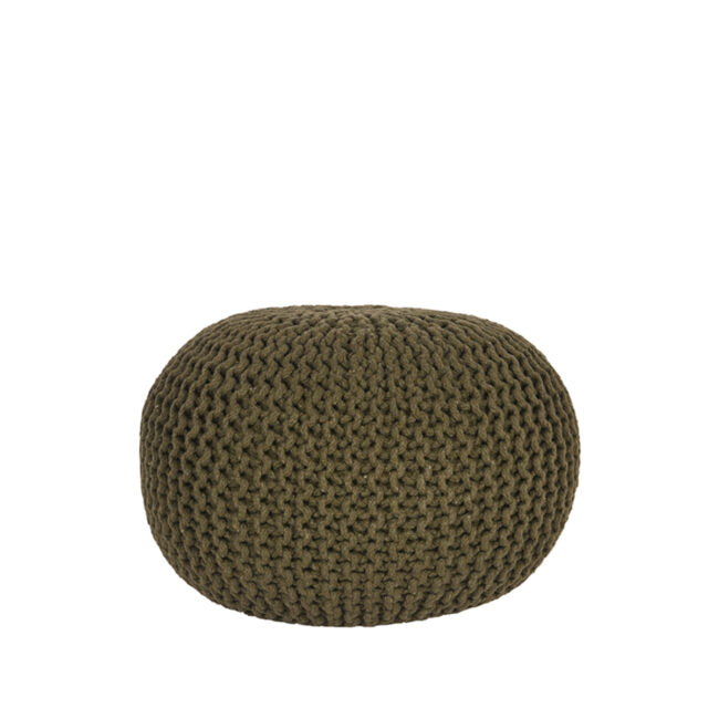 LABEL51 Poef Knitted - Army green - Katoen - M