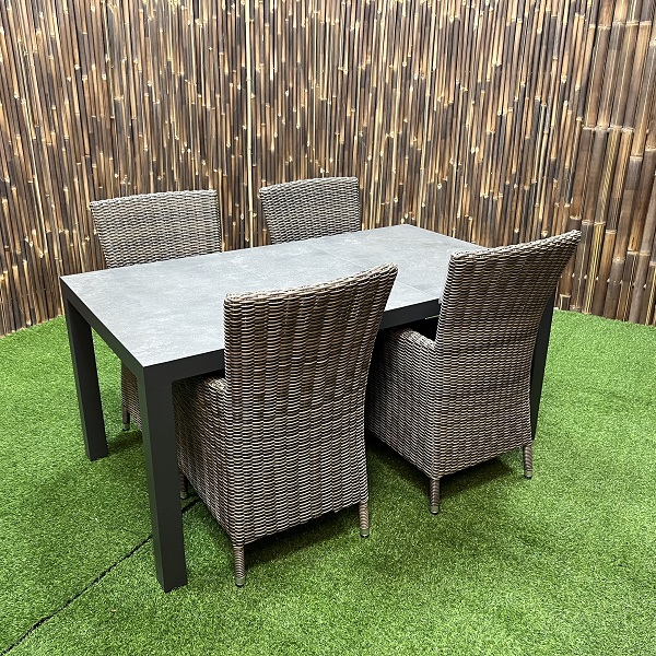 Gartentisch Levas - Aluminium - Keramik - 160 cm - Qopps - Wiegers XL meubels en tuinmeubelen