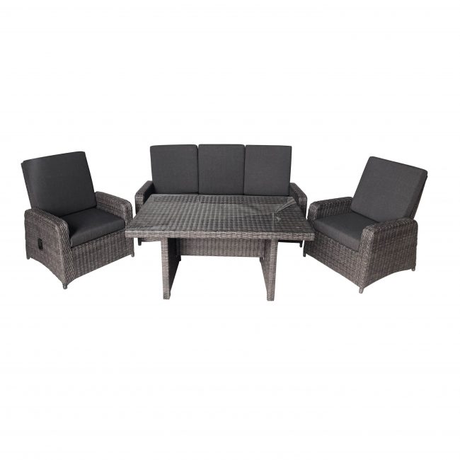 Lounge-Set Weybourne - Geflecht - Dunkelgrau - WGXL Kollektion - Wiegers XL meubels en tuinmeubelen