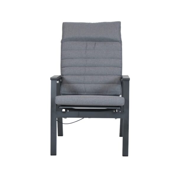 Loungestoel Ydara - Verstelbaar met gasveer - Aluminium - Antraciet - Qopps - WiegersXL