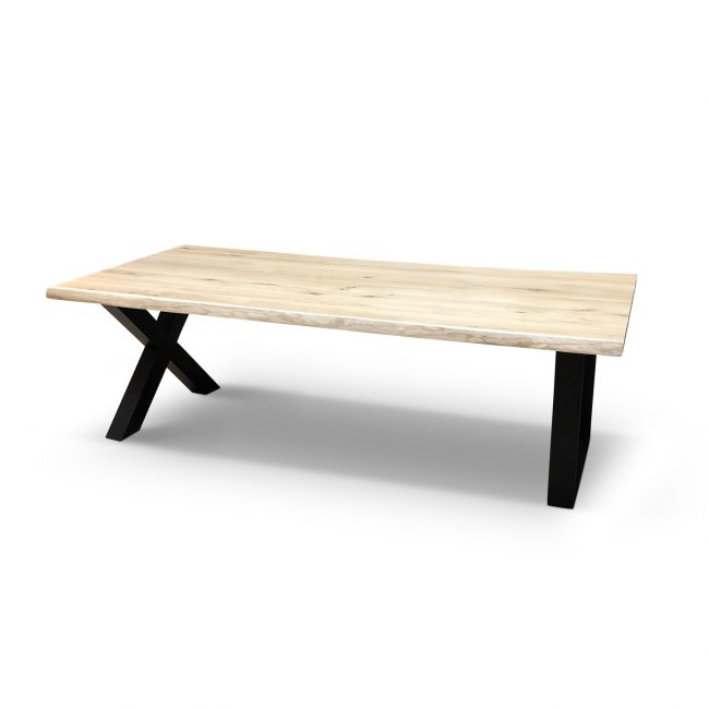 Stammtisch 4,5 cm Platte – Eiche – X-Fuß 10×10 cm – WGXL Kollektion – Wiegers XL meubels en tuinmeubelen