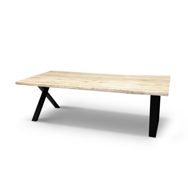 Stammtisch 4,5 cm Platte – Eichenholz – X-Fuß 10×4 cm – WGXL Kollektion – Wiegers XL meubels en tuinmeubelen