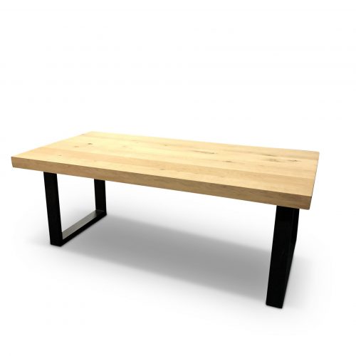 Eettafel recht model 8 cm - Eikenhout - U-poot 10x4 cm - WGXL Collection