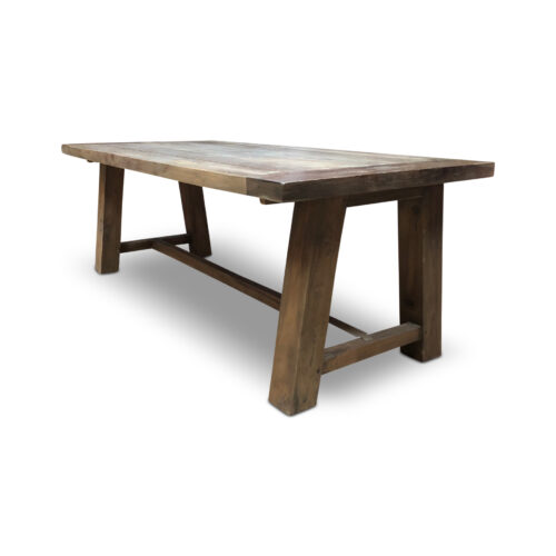 Eettafel recht model 8 cm blad - Eikenhout - U-poot 10x4 cm - WGXL Collection