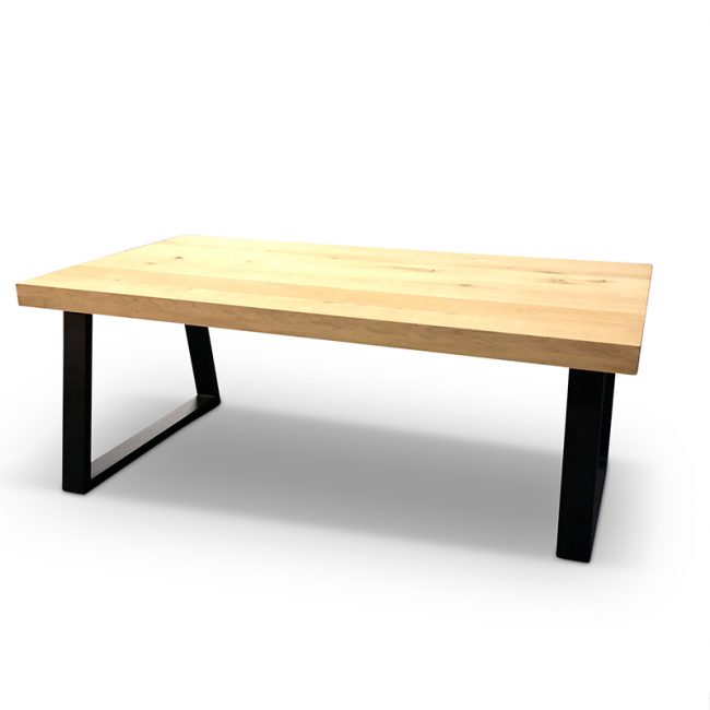 Eettafel recht model 8 cm - Eikenhout - Trapeze poot - WGXL Collection