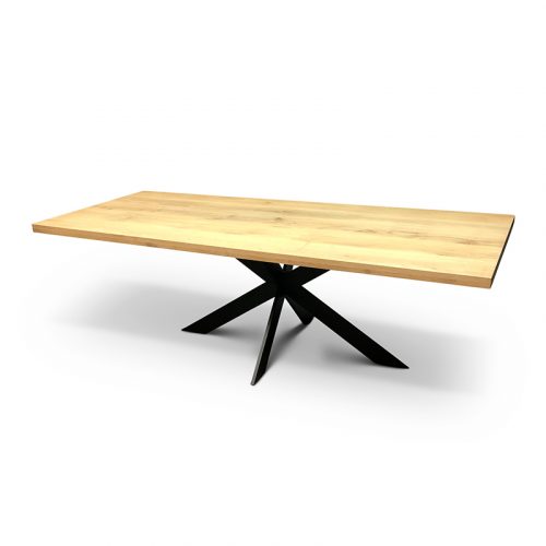 Eettafel recht model 4.5 cm - Eikenhout - Spinpoot 15x5 cm - WGXL Collection