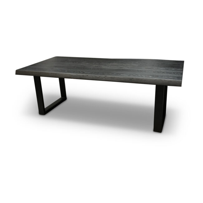 Stammtisch 4,5 cm Platte – Eiche schwarz – U-Fuß 10×4 cm – WGXL Kollektion – Wiegers XL meubels en tuinmeubelen