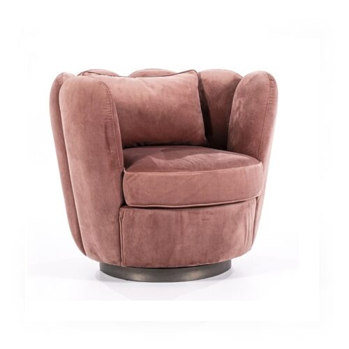 fauteuil Maria velvet roze voorkant