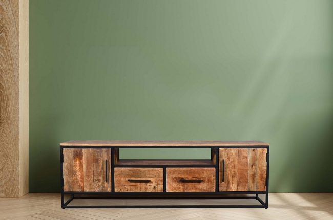 TV meubel Mia - Mangohout 200 cm - WGXL Collection - WiegersXL