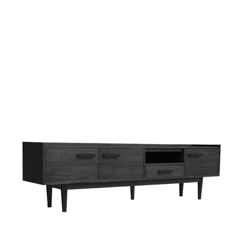 LABEL51 Tv-meubel Cali - Zwart - Acaciahout - 210 cm