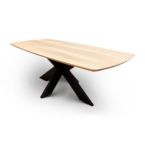 Stammtisch 4,5 cm Platte – Eiche – Eiche X-Fuß – WGXL Kollektion – Wiegers XL meubels en tuinmeubelen