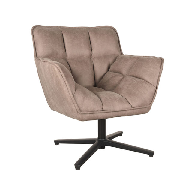 LABEL51 Fauteuil Ian - Taupe - Micro Suede
