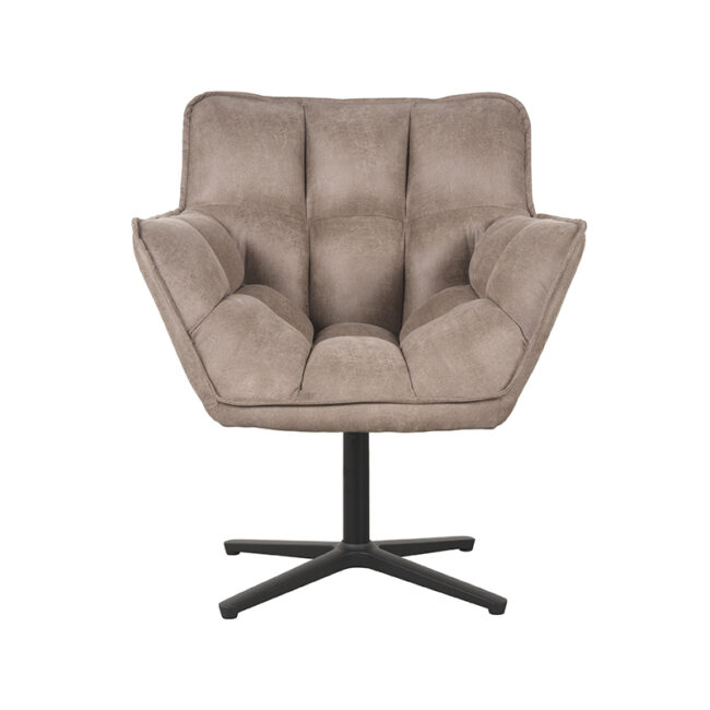 LABEL51 Fauteuil Ian - Taupe - Micro Suede - 180122572