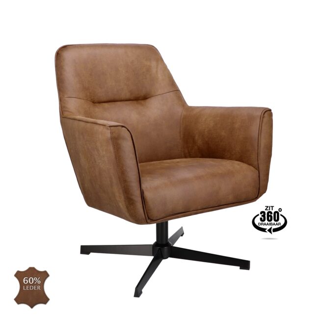Fauteuil Planeet - Microleder - Bull - Camel - WGXL Collection