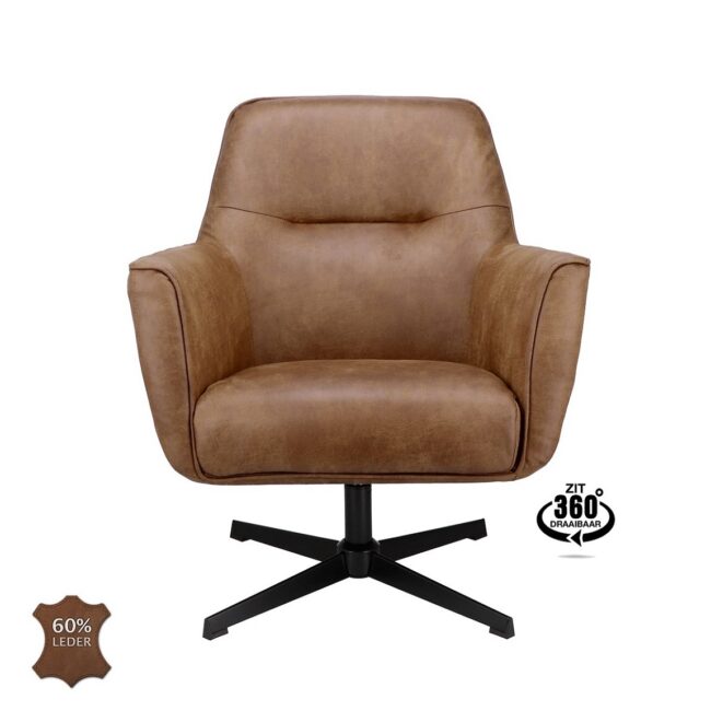 Fauteuil Planeet - Microleder - Bull - Camel - WGXL Collection