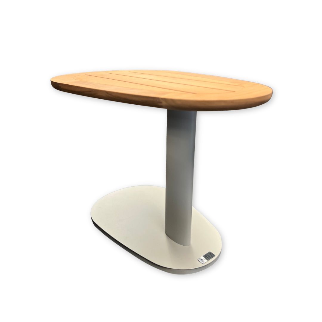 Bijzettafel Elena – Latte Light – Teak Top – Ovaal – Qopps