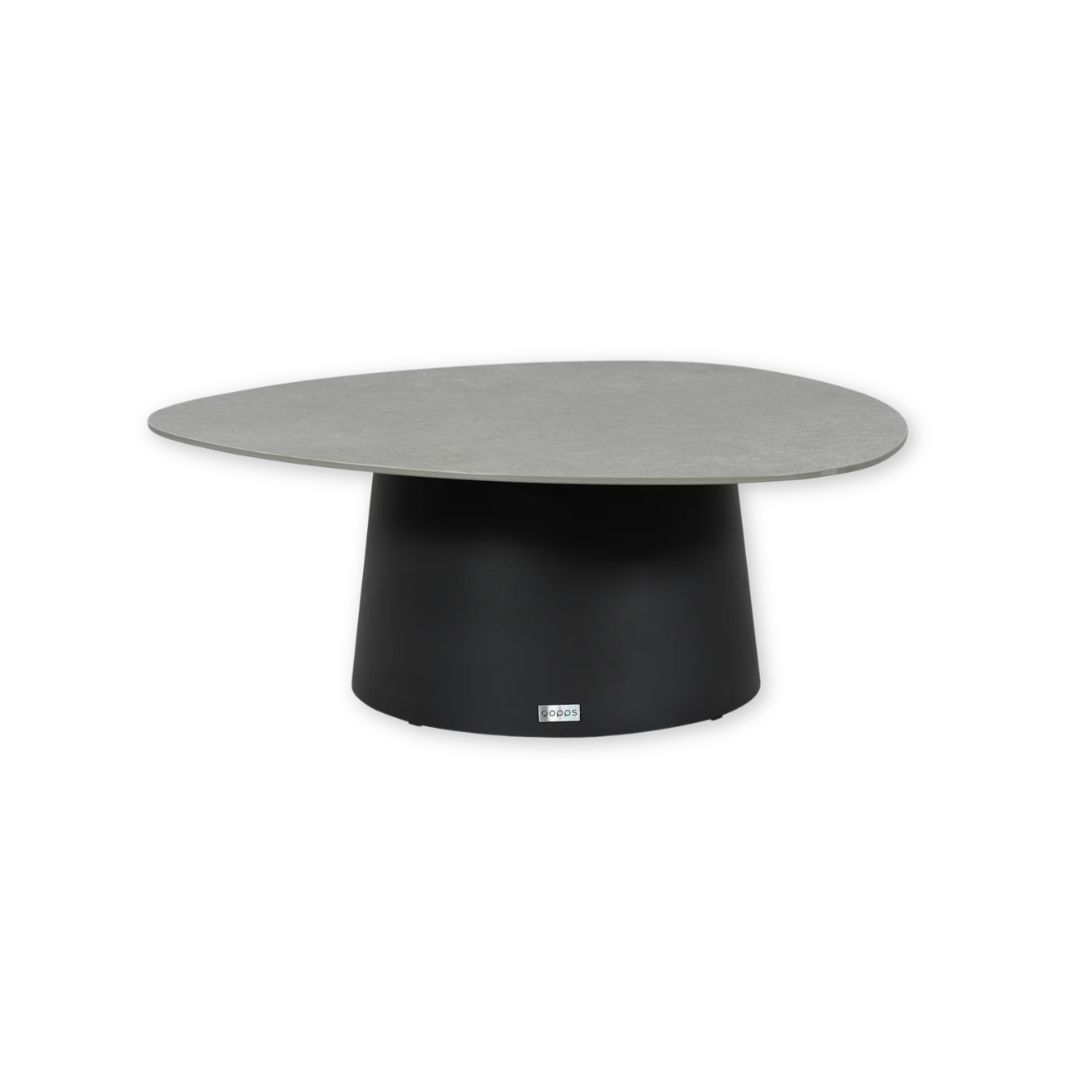 Bijzettafel Nessa – Sintered stone – Antraciet – Licht grijs – Driehoek – Qopps