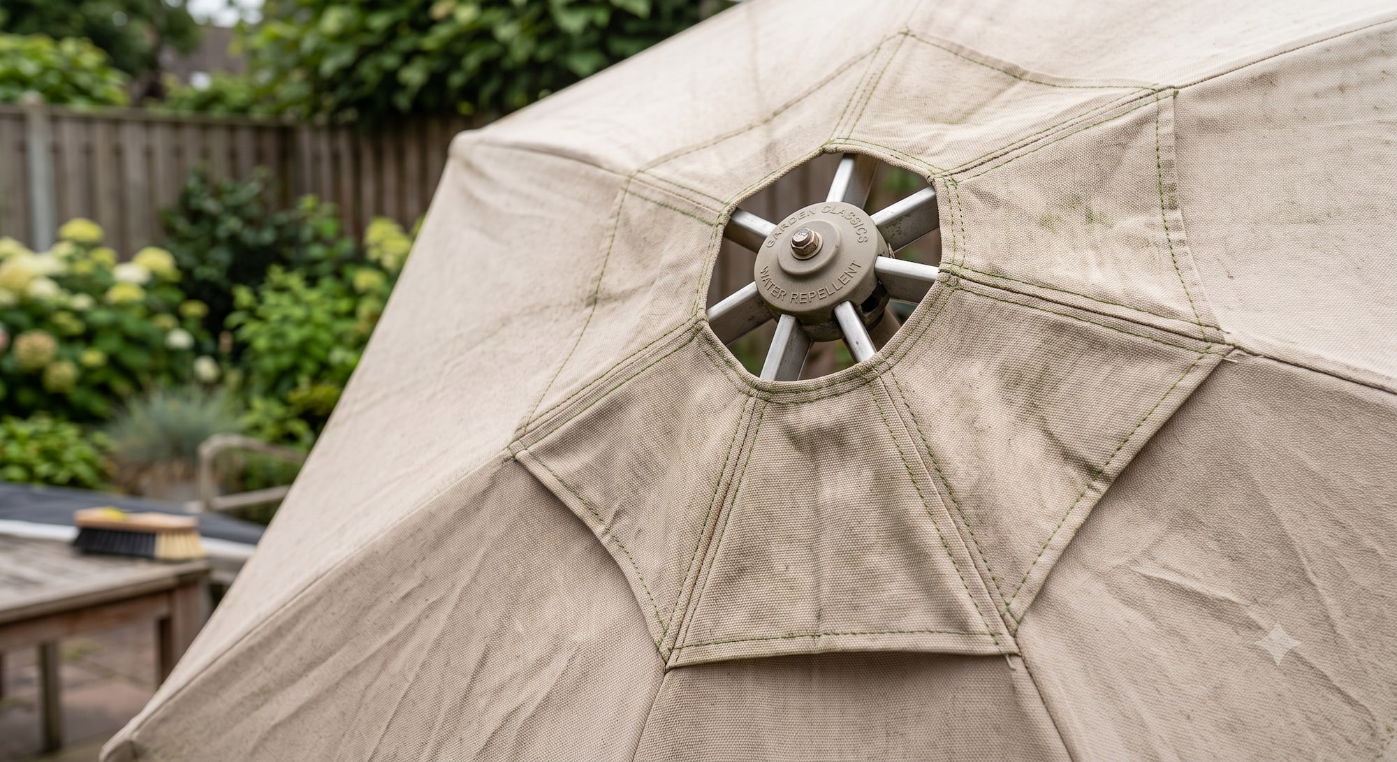 Hoe krijg ik groene aanslag van mijn parasol?
